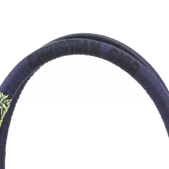 Auth Christian Dior Book Tote Large Handbag Tote Bag Navy Canvas - Picture 5 of 14